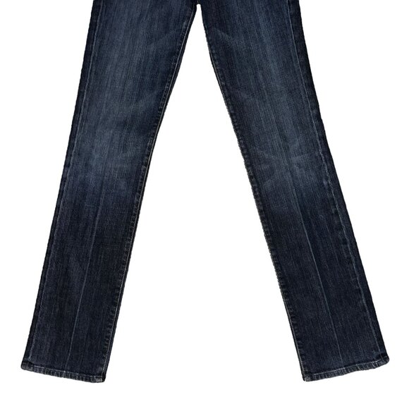 7 For All Mankind 7FAM Straight Leg Jeans Womens 27 33 Medium Wash Embroidered - Picture 4 of 8